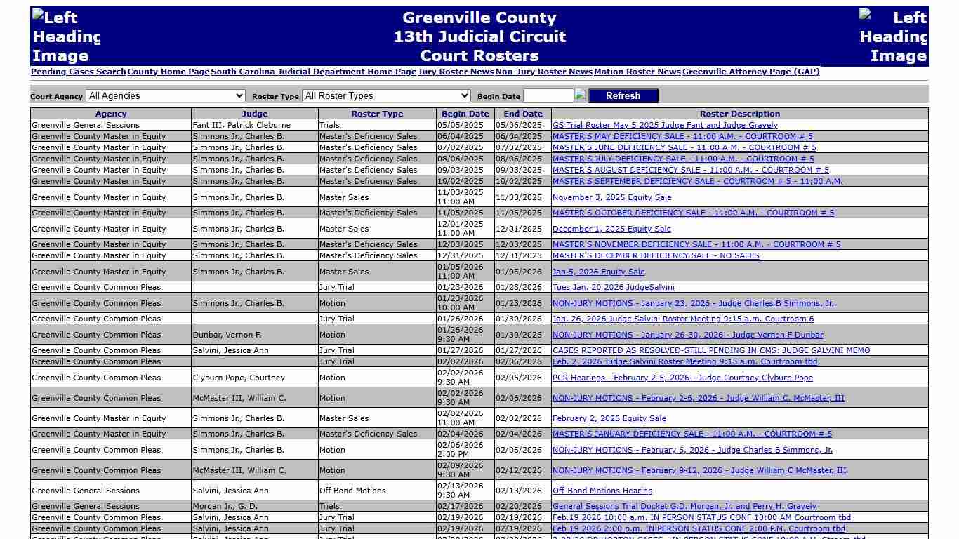 Court Roster Selection